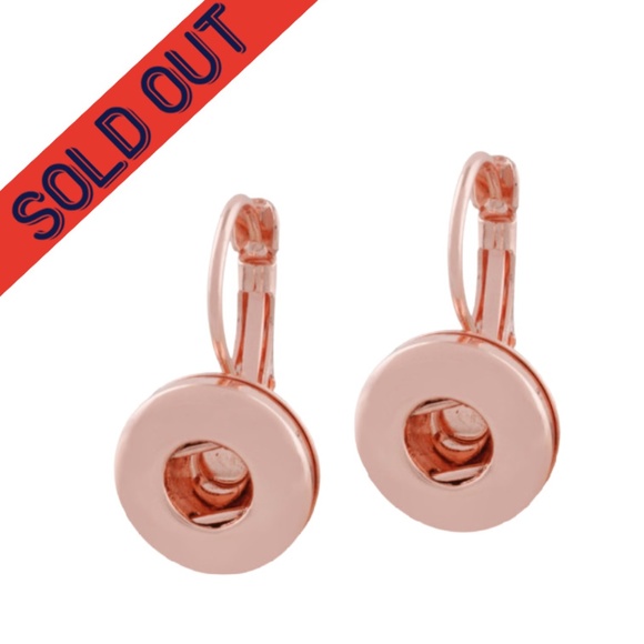 Dragonfly Spirit Designs Jewelry - Snap Charm Rose Gold Plated Huggies Earrings for Mini Petite 12mm Snaps